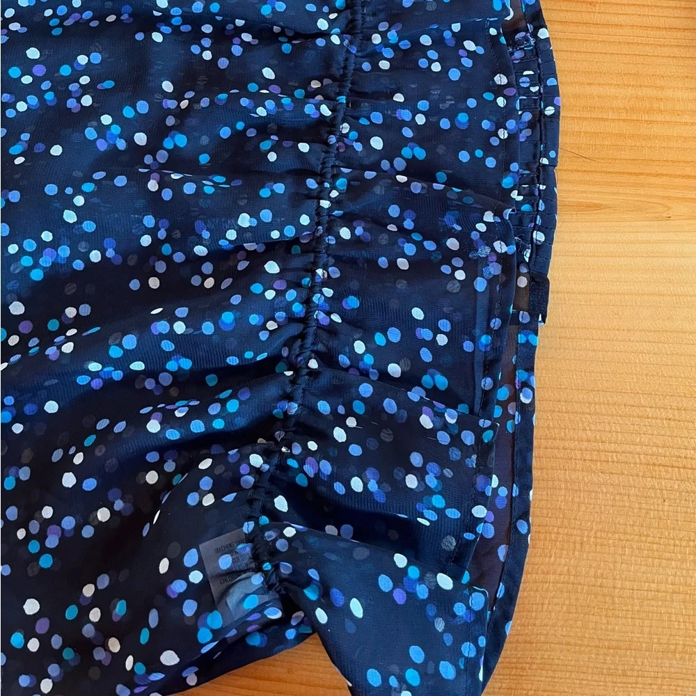 Apt 9 sheer navy blue top peplum hem
